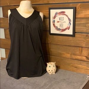 V-Neck Black Flowy Tank